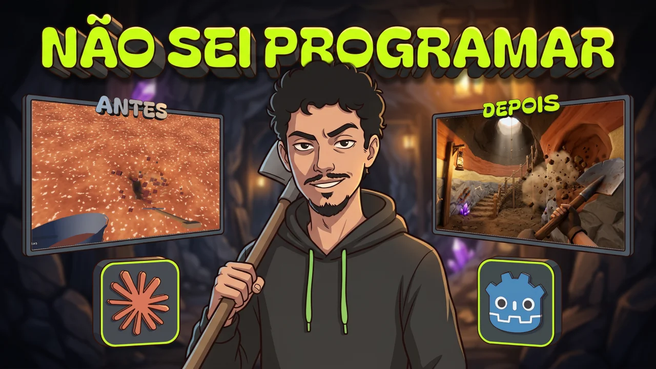 Thumb do vídeo: Tô fazendo um jogo 3D brasileiro com IA, sem saber programar